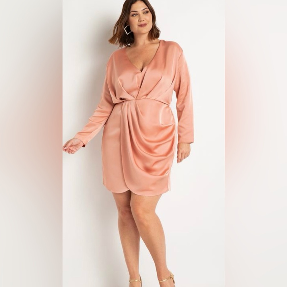 Eloquii Blush Draped Mini Dress